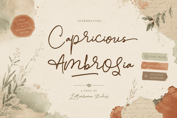 Capricious Ambrosia: A Script Font for Dynamic Digital Design