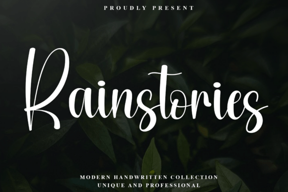 Rainstories: A Script Font for Editorial Elegance